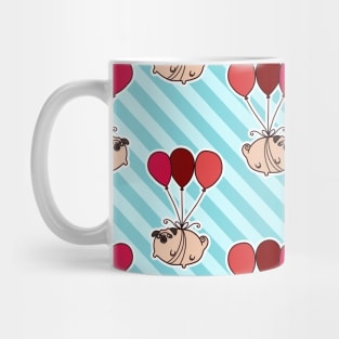 Balloon Pug Pattern Mug